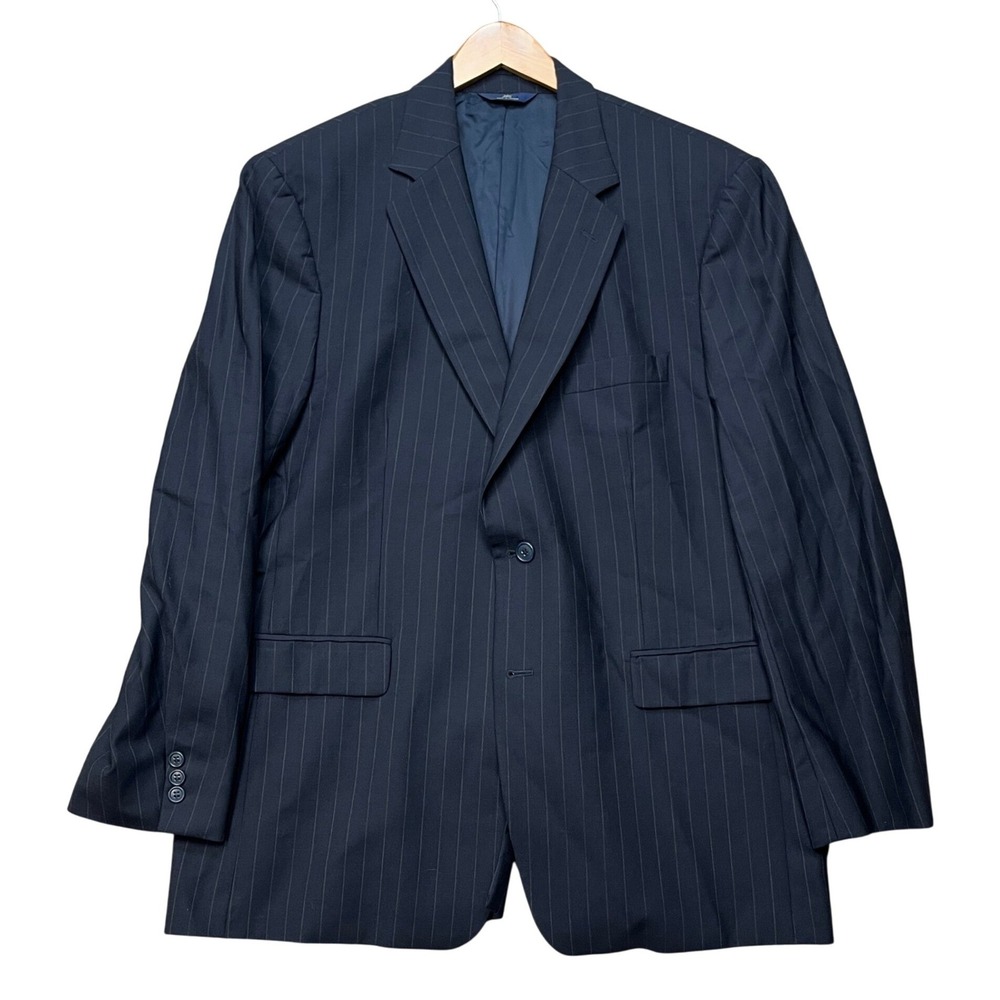 Brooks Brothers 346 Blazer Mens 43R Navy Blue Pinstripe‎ Stretch Wool Sport Coat